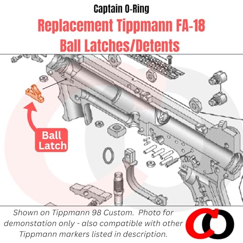 Captain O-Ring ? Replacement Ball Detent Latch for Tippmann 98, A5, X7 FA-18 Ball Keeper (Select Pack Qty)