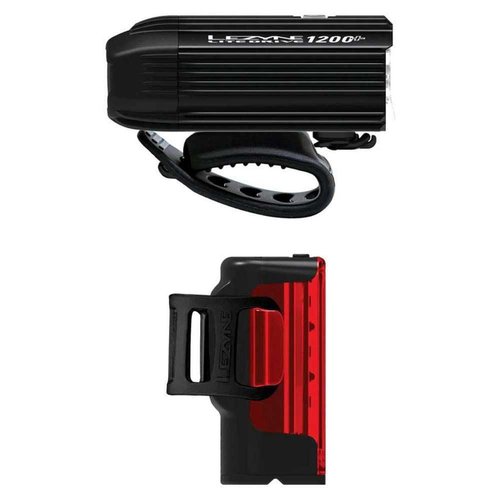Lezyne Lite Drive 1200 Plus + Strip Drive Pro 400 Plus Light Pair Satin Black/Black, One Size