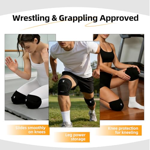 K-Shield Knee Pads for Wrestling MMA Jiu Jitsu Muay Thai Black S/M
