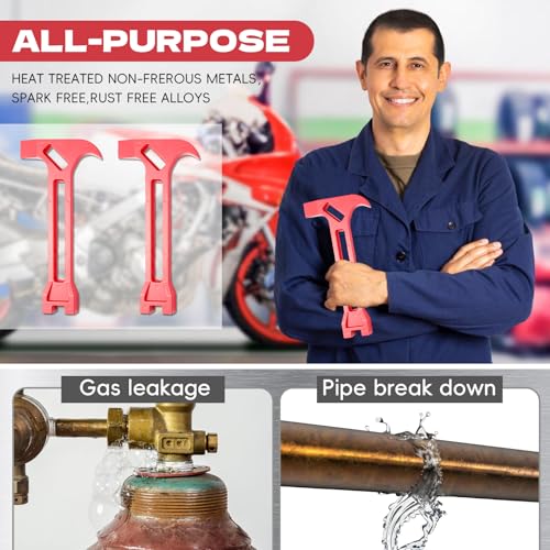 4-in-1 Emergency Tool ? Gas & Water Shut Off Wrench, Non-Sparking Pry Bar, Earthquake Survival Tool ? Firefighter-Designed, for First Responders & Home Safety£¨Red£©