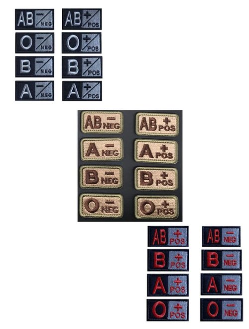 Blood Type Hook and Loop Patches（3pc） - Discover Your Blood Type Easily with This Patch (B-)