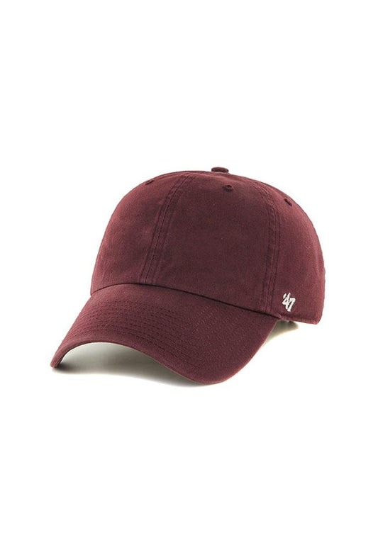 '47 Blank Classic Clean Up Cap, Adjustable Plain Baseball Hat for Men and Women – Maroon Red Cap