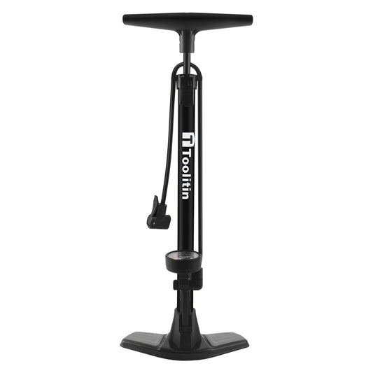 TOOLITIN Bike Pump with Gauge,160 Psi High Pressure,Floor Bicycle Pump Compatible with Presta and Schrader Valve,Detachable Bike Tire Pump for Road Bike,MTB,Hybrid,Balls