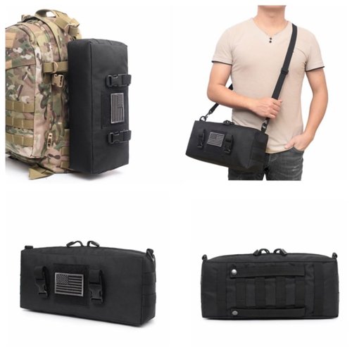 HOUSON Tactical Molle Pouch, Multifunctional Admin Pouch Medical EDC EMT Utility Tool Bag Pouch Belt Bags for Magazines, Map Small Tools Black