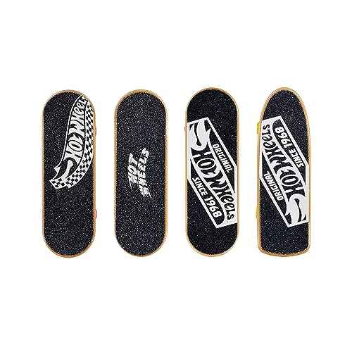 Hot Wheels Skate 4 Fingerboards & 2 Pairs of Removable Skate Shoes, Tricked Out Pack of Fully Assembled Boards, 1 Exclusive Set