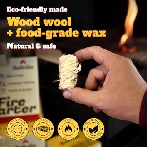 70pcs Fire Starter ? Pine Wool & Natural Wax for Quick, Eco-Friendly Ignition of Grills, Fireplaces, Fire Pits & BBQs