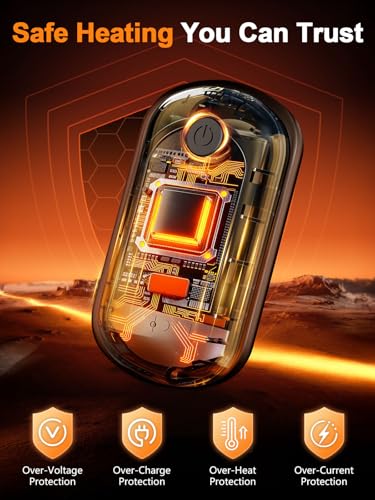 Fovendi Black Rechargeable Pocket Hand Warmers 2 Pack - Portable, 24H Heat