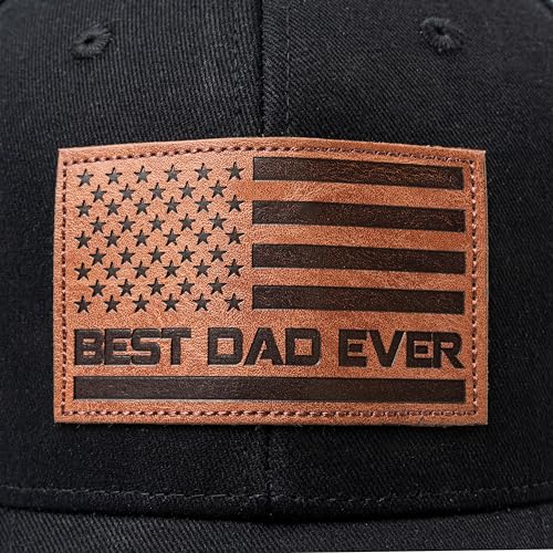 Best Dad Ever American Flag Dad Hat - Black One Size Fathers Day Gift