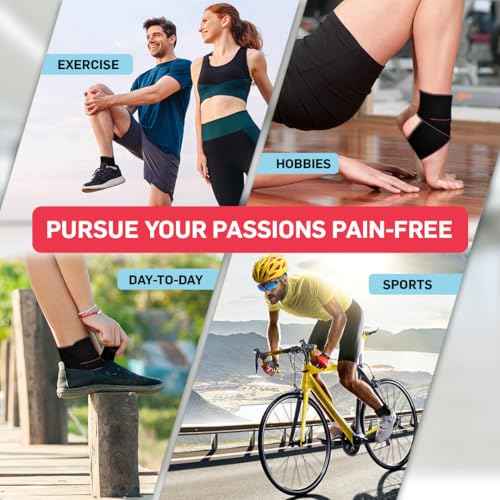 Dr. Arthritis Essentials Ankle Brace Support, Stabilizing Wrap for Sprains, Tendonitis, Achilles Injuries, Running, Basketball, Fits Left & Right Foot (Pink 2 Pack)