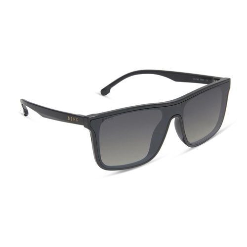 DIFF Sport Flash Square Polarized Sunglasses UV400 Protection, Slate Grey + Grey Gradient W/Silver Flash
