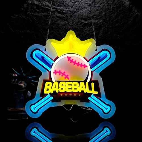 Baseball Neon Sign,Innovative Integral Forming Process,With Dimmable Switch For All Holiday Party and Home Decoration