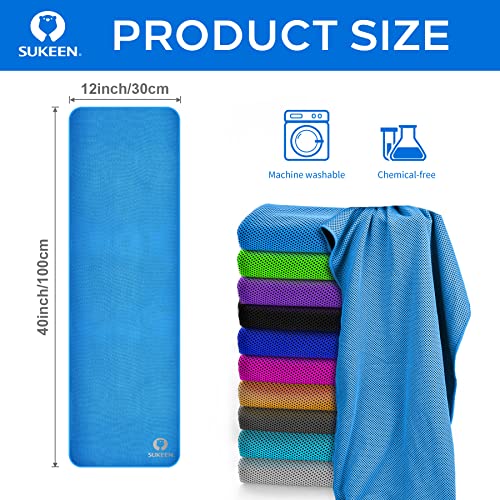 Cooling Towel for Sports & Outdoor Activities - Blue/Purple/Dark Blue/Pink/Green/Grey 40x12 Inches