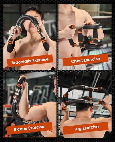 Saker PowerTwist Arm Trainer 30-120LB Adjustable Forearm Strengthener for Home Gym Orange-Black