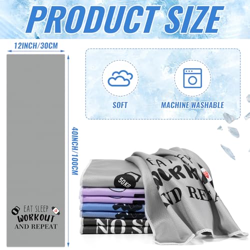 8 Pack Cooling Towels for Gym Workout, 40x12 Inches, Fitness & Sports
