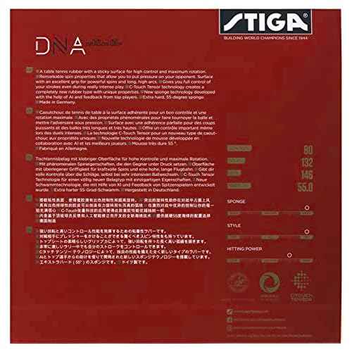 STIGA DNA Dragon Grip 55 Table Tennis Rubber | Ping Pong Sheet for Maximum Control & Powerful Spins - Full Stroke Control - Made in Germany