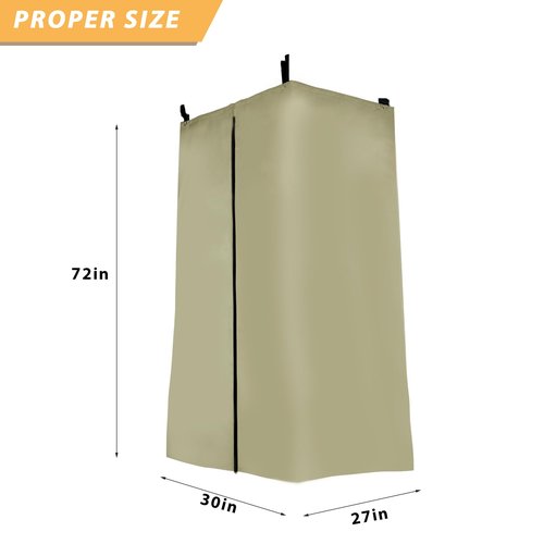Privacy Tent for Boats - Float Boat Hanging Privacy Curtain Pull-Down Type Suitable for Bimini Top (Khaki)