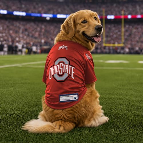 Ohio State Buckeyes Large Stretch Pet Jersey - Team Color Dog Shirt with Logo