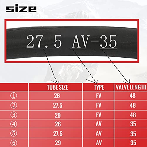27.5x2.1-2.4 Bicycle Inner Tubes 2 Pack - High-Quality Butyl Rubber, Schrader Valve