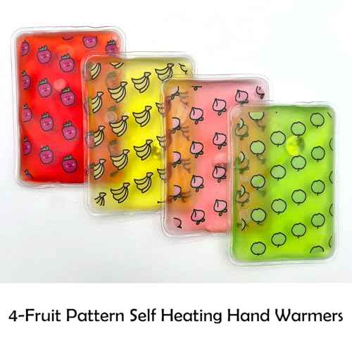 Reusable Hand Warmers - Instant Heat Packs, 4¡± Fruit Pattern Self Heating Hand Warmers, Reusable Click Instant Heat Packs, Sodium Acetate Hand Warmer, Outdoor Sports Skiing for Warmth