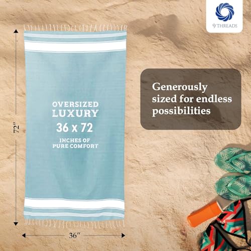 Cotton Turkish Beach Towel Towels Oversized 36"x72" Pool Absorbent Extra Large Quick Dry Sand Travel Towel (Green, 2 Pack)
