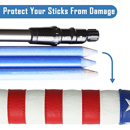 Golf Alignment Stick Cover Case Holder for 3 Sticks - White Embroidery
