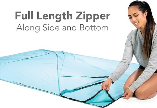 Pike Trail Sleeping Bag Liner – Travel and Camping Sheet, Lightweight and Compact Insert with Full Length Zipper and Guarantee (White Cloud, Medium, 82 in. L x 29 in. W Single Bed)