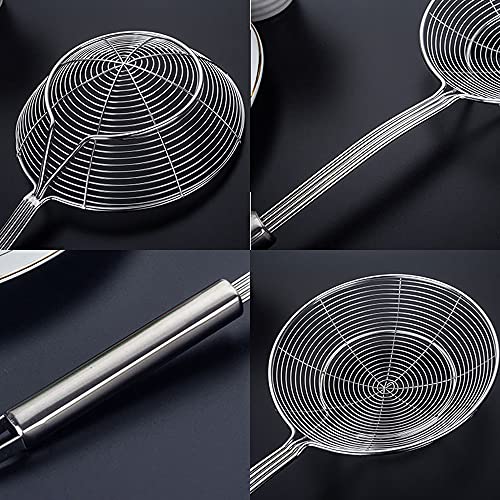 14cm Stainless Steel Slotted Skimmer Ladle for Cooking & Frying - Kitchen Utensil Set