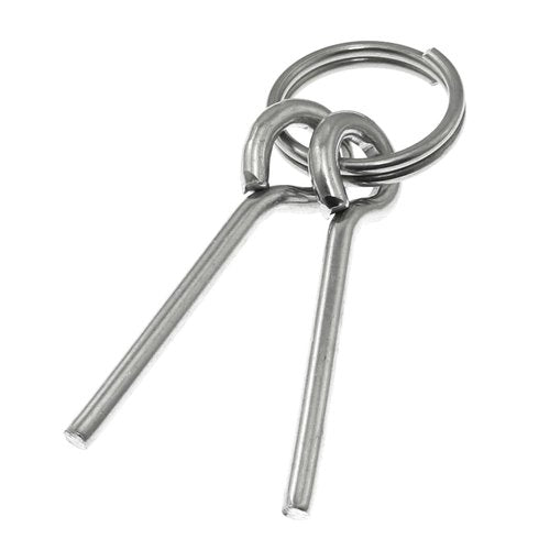 Maxmoral 4PCS Replacement Tent Grommet Pins 5mmx50mm Double Needle Nail Ring Ultra-Light Aluminum Tent Pole Connector Outdoor Hiking Travel Camping Repair Accessories Kit
