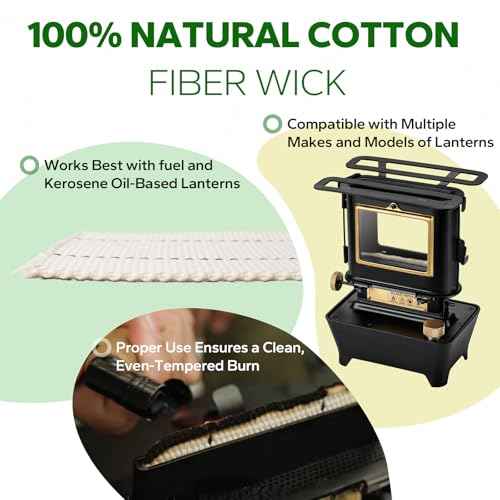 Oil Lamp Wicks for Camping Oil Lantern,Cotton Oil Lamp Stove Replacement Wicks Compatible with Oil Lamps and Kerosene Wicks 2-Pack