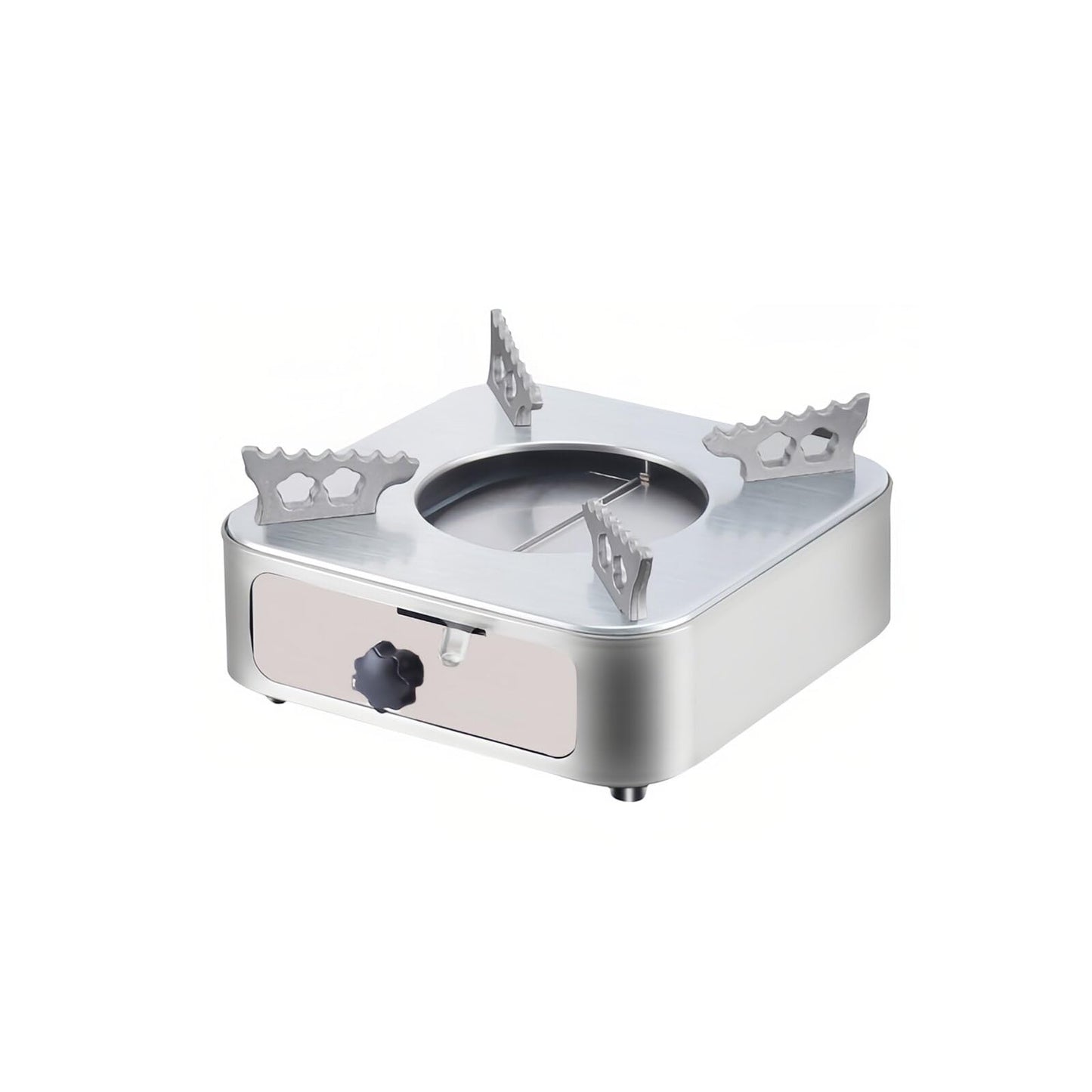 AIROKA Drawer Alcohol Stove, Rust-Resistant Wear Portable Alcohol Stove, High Combustion Efficiency, Suitable For Outdoor Camping Cooking Picnic (Metallic Gray (Single Furnace))