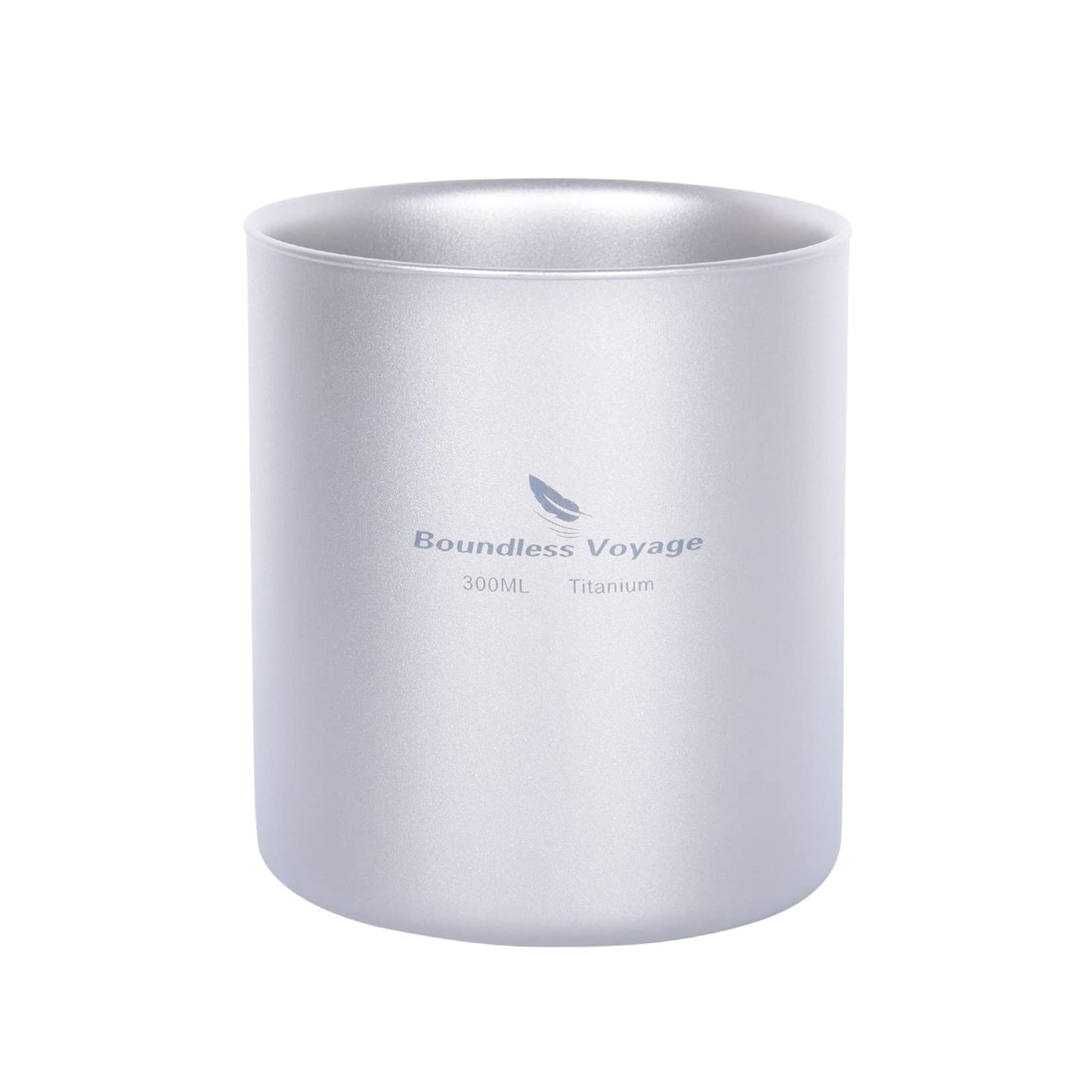 iBasingo 300ml Titanium Double-Walled Cup Ultralight Camping Tea Coffee Mug Metal Cold Hot Insulated Drinking Mug Portable Tableware for Outdoor Travel Hiking Backpacking Picnic Daily Used Ti3029D