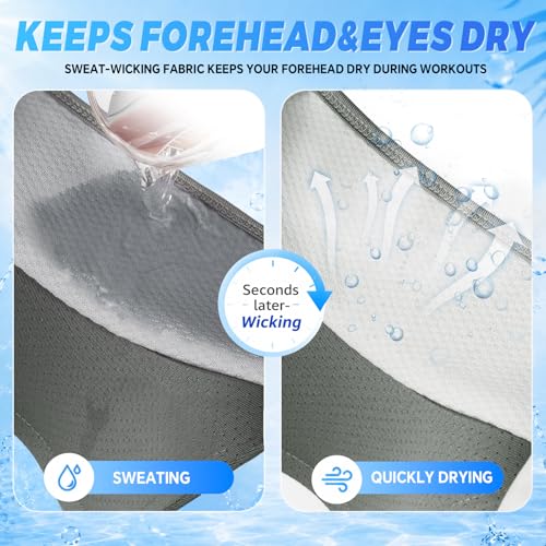 Sun Visor Hat Women Men Lightweight Wicking Stretchy Cap for Golf Tennis Running White