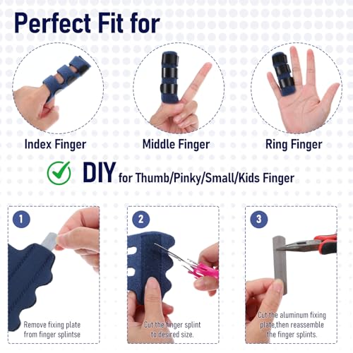 8 Pcs Upgraded Trigger Finger Splints Finger Support Braces Fingers Straightener Colors Broken Fingers Protector for Middle Ring Index Pinky Thumb Injury Sprain Strained Arthritis