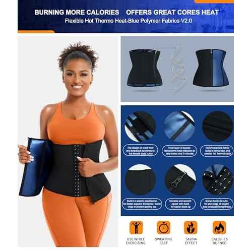 TrainingGirl Waist Trainer for Women Lower Belly Waist Trimmer Corset Tummy Wrap Workout Sweat Belt Band Sports Sauna Suit