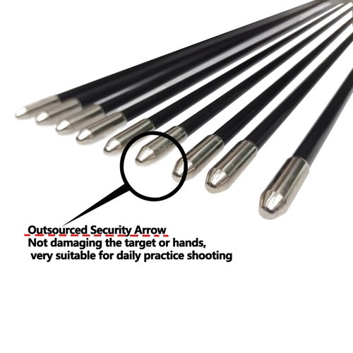 e5e10 28" Target Arrows Practice Fiberglass Arrow Kids Youth Beginners Safety Blunt Tips for Recurve Bow Long Bow (Red)