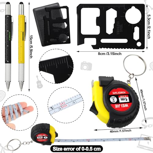 Mini Tape Screwdriver Keychain Set - Yellow & Black, 96 Pieces