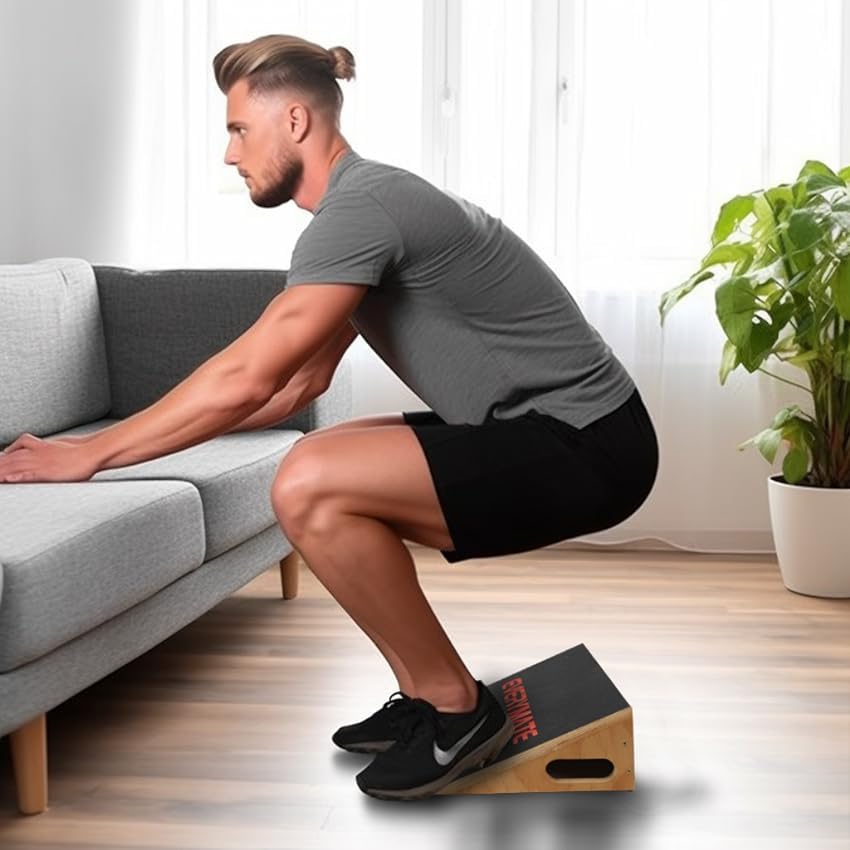 EVERYMATE Slant Board Calf Stretcher, Non-Slip Heel Elevated Squat Wedge Block for Weightlifting and Calf Stretching, Knees Over Toes Equipment 1000LB