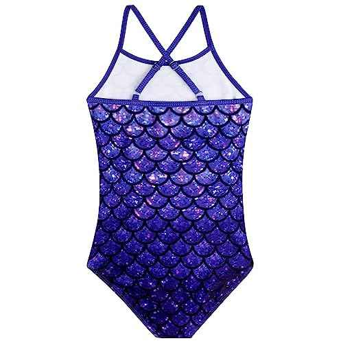 Girls Swimsuit One Piece Bathing Suit with Adjustable Straps Cute Little Kids Swimming Suits Beach Swimwear 4T-12