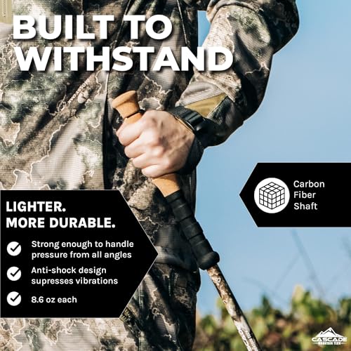 Carbon Fiber Trekking Poles with Quick Locks and Accessories for Hiking & Camping