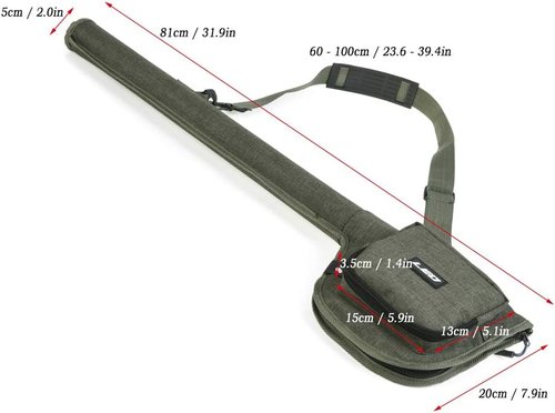 Lixada Fly Fishing Rod Case,Portable Fishing Tackle Bag,Canvas Fishing Pole Storage Bag Fly Rods Reels Durable Carry Case