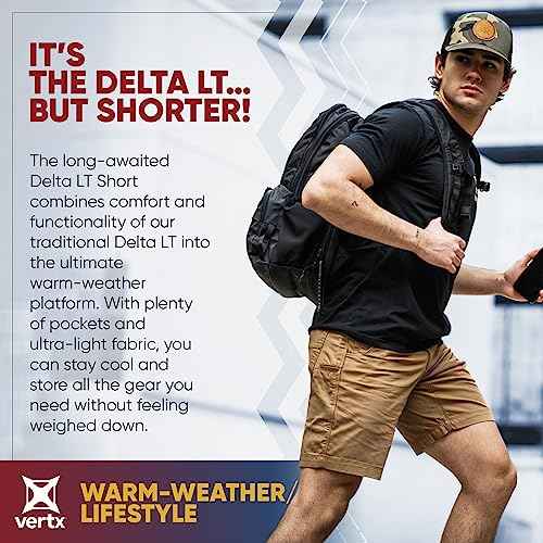 Vertx Delta LT 8 Inch Mens Tactical Shorts with Pockets, Lightweight Stretch Casual Tactical Operations Gear, Athletic-Fit