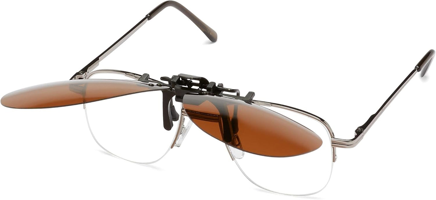 Fisherman Eyewear 8FCO Clip On Original Aviator Black Frame Polarized Sunglasses