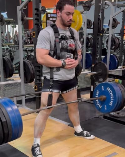RR GET RIPPED! BY ROSENBLATT Squat Harness Premium Adjustable V3. squat deadlift lunge calf raise nordic knees over toes mobility quads glutes hamstrings calves (Black)