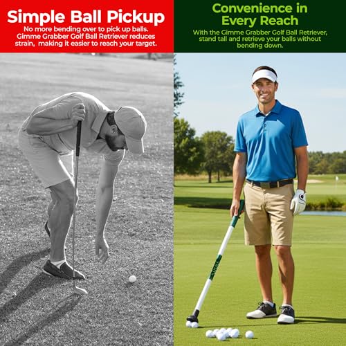 30-Inch Golf Ball Retriever with Non-Slip Grip for Water & Land Pickups