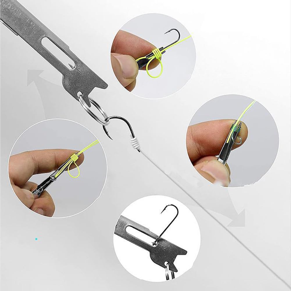 Auswalar 3 PCS Fishing Knot Tying Tool,Line Cutter,Fishing Quick Knot Tool Fly Fishing Angler Accessories Nail Knot Tying Tool for Hooks,Lures and Line
