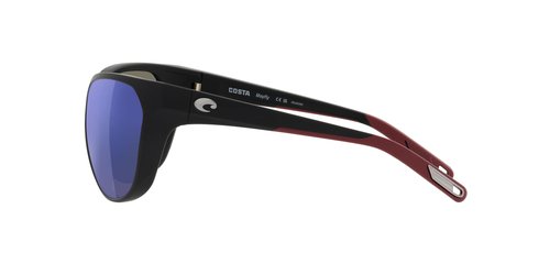 Costa Del Mar Womens Mayfly Round Sunglasses, Matte Black/Blue Mirrored Polarized 580G, 58 mm