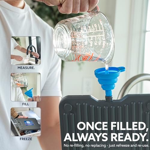 Reusable Cooler Shock Ice Packs for Cooler - Clear 3 Pack