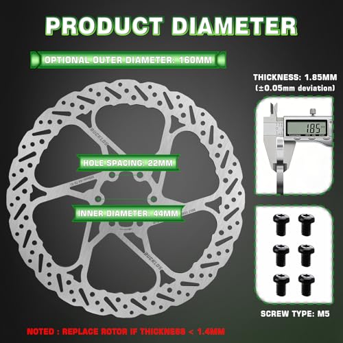 Bike Disc Brake Rotors 140mm 160mm 180mm 203mm 12-Bolt Mount - RT58 Variation of This Listing