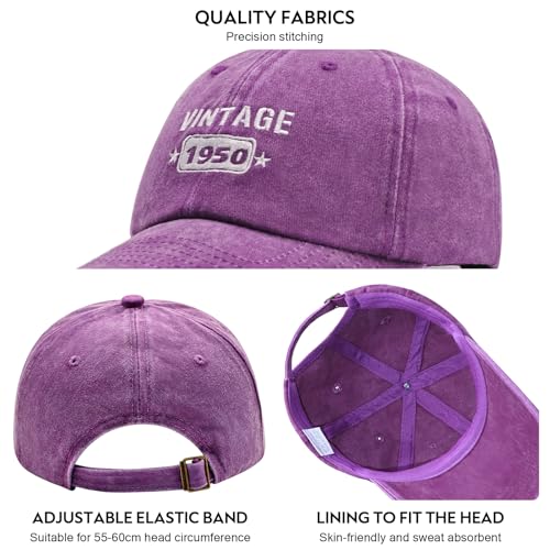 75th Birthday Gifts for Men Women, Happy 75th Birthday Decorations- Embroidered Baseball Cap Adjustable