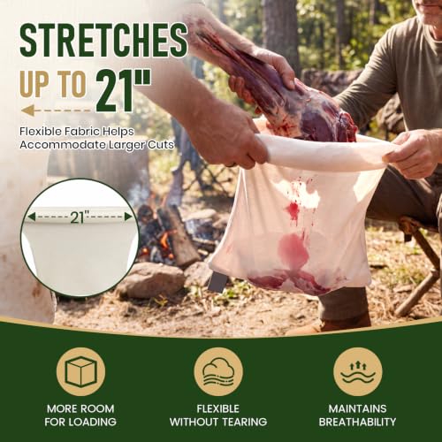 60 Inch Heavy Duty Elk Hunting Meat Bags 5-Pack - Reusable & Breathable Game Bags with Reflective Strip